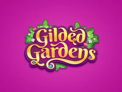 Gilded Gardens - Game Logo game game logo garden golden identity logo mobile mobile game