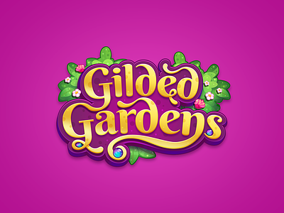 Gilded Gardens - Game Logo game game logo garden golden identity logo mobile mobile game