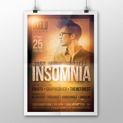Insomnia Rock Music Festival Flyer design flyer graphic design typography