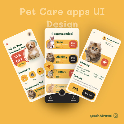 Pet Care Apps UI Design apps design graphic design mobile apps patecare apps product design ui uiux design visual design