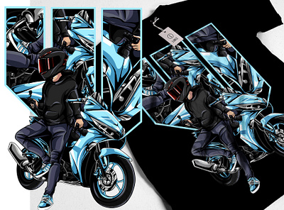 AEROX RIDER agv artwork blue cool creative illustration detailed digital illustration graphic artist graphic design helmet hoodie illustration illustrator motorcycle rider sale tshirt unique vector