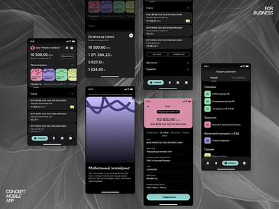 Mobile app for business banking app business business ap dark them dark ui mobile mobile design ui ux