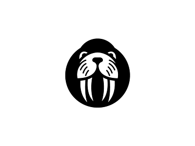 Walrus Logo animals black blackandwhite brading brand and identity branding design dribbble graphic design logo logo a day logoday negativespace sketch walrus white wild