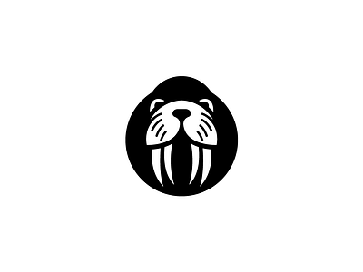 Walrus Logo animals black blackandwhite brading brand and identity branding design dribbble graphic design logo logo a day logoday negativespace sketch walrus white wild