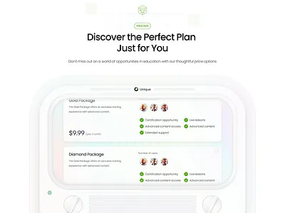 UniqueTemplate - Pricing 3d graphic design illustration landing landing page pricing ui ux