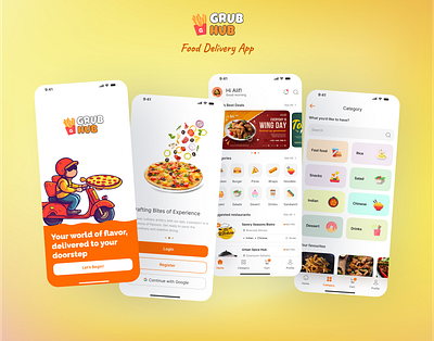 Food Delivery App - GrubHub app best best ui delivery design ecommerce food food delivery online restaurant top app ui trend trendy ui ui design ui trend ux ux design