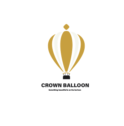 Crown Hot Air Balloon #dailylogochallenge crown dailylogochallenge day2 gold graphic design hot air balloon logo vector