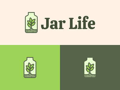 Jar Life Logo Design flower growth illustration jar leaf leaves logo nature plant seed