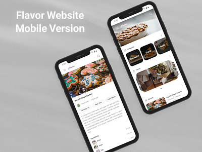 Cooking Website(Flavors)-Mobile Version design prototype ui