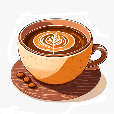 illustration of a cup of coffee artist coffee coffee illustration colour illustration design digitalart drawing graphic design happy illustration illustration mug vector