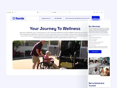 Mavride Health Logistics healthcare landing page logistics logo mobile design responsive design transport ui uiux webdesign