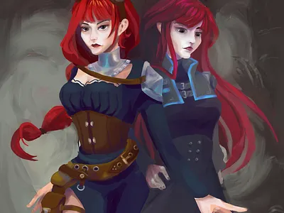 Two of me concept art digital art digital illustration illustration portrait