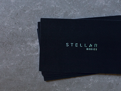 Stellar Bodies — Logo art direction brand branding design foil graphic graphic design holographic iridescent layout logo logo design neon pilates print printing space typography