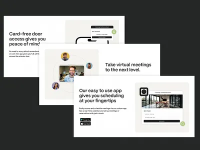 Converge | Technology Sections app converge coworking design feature features layout logo minimal mockup platform scheduling sections simple startup tech technology virtual web website