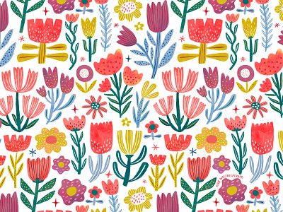 Floral Pattern art licensing fabric floral flower garden illusration pattern surface design