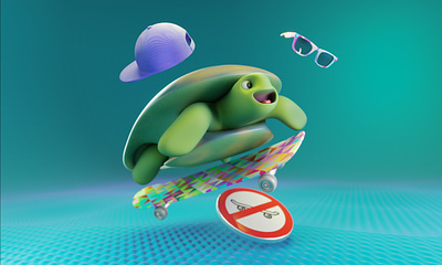 Turtle • 3D Character • Blender 3d 3d animal 3d art 3d character 3d illustration b3d blender blender3d illustration nft turtle