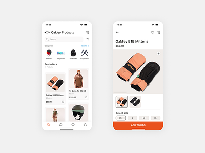 E-commerce App app branding creative design e commerce mobile oakley product ui ux