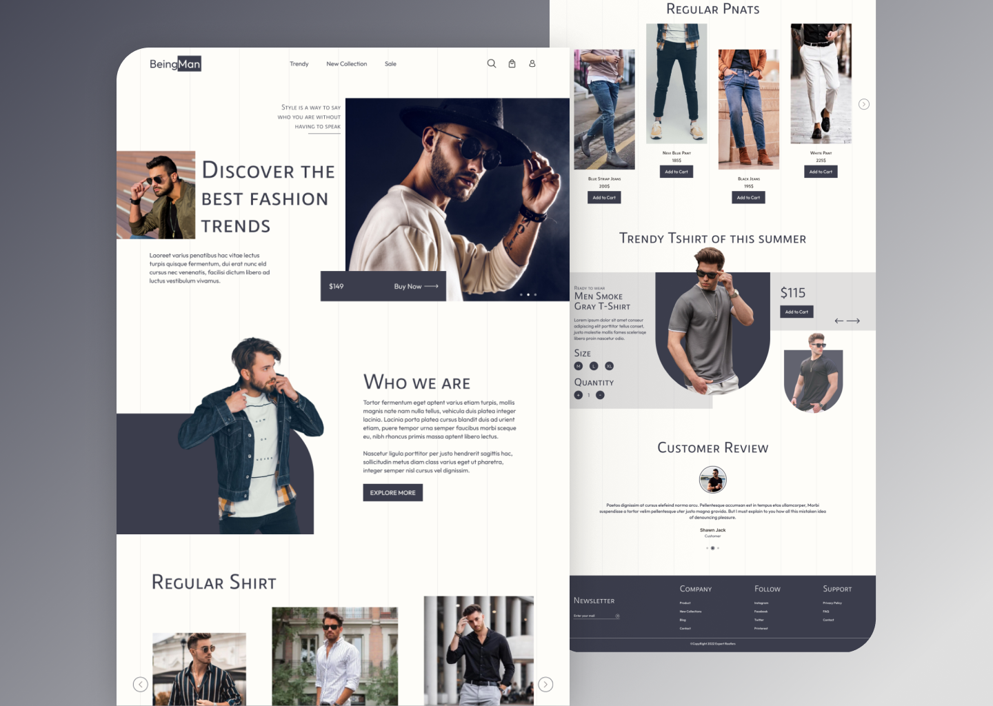 Being Man Website Home page Design by Abir on Dribbble