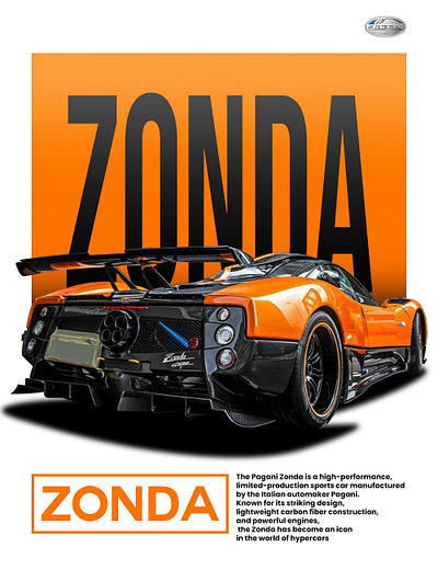 Pagani Zonda car poster car poster modern poster pagani zonda photoshop poster design