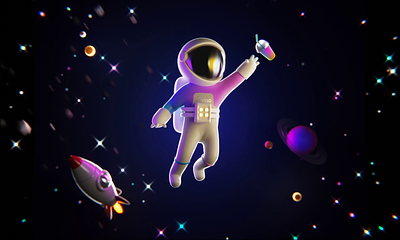 Astronaut • 3D Animation • Blender 3d 3d animation 3d art 3d character 3d design 3d illustration b3d blender blender3d illustration motion graphics nft