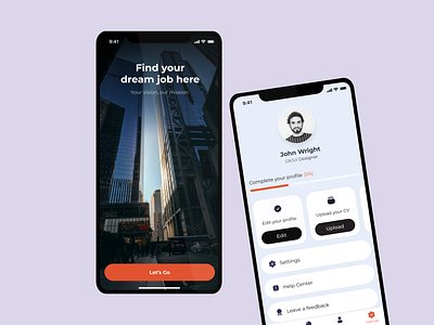 Job Application- Profil Page Design 👤 app design ui ux