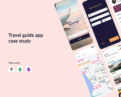 Travel Guide app Case study figma mobile app travel app travel guide app ui design uiux ux design