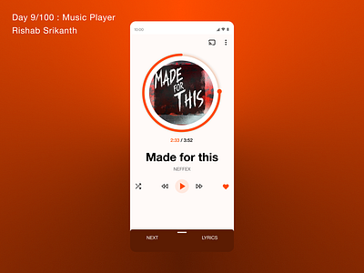 Day 9/100: Music Player design music player ui