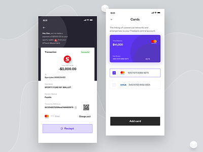 Bank App UI addcard app bankapp branding design graphic design transactions ui uidesign ux uxdesign