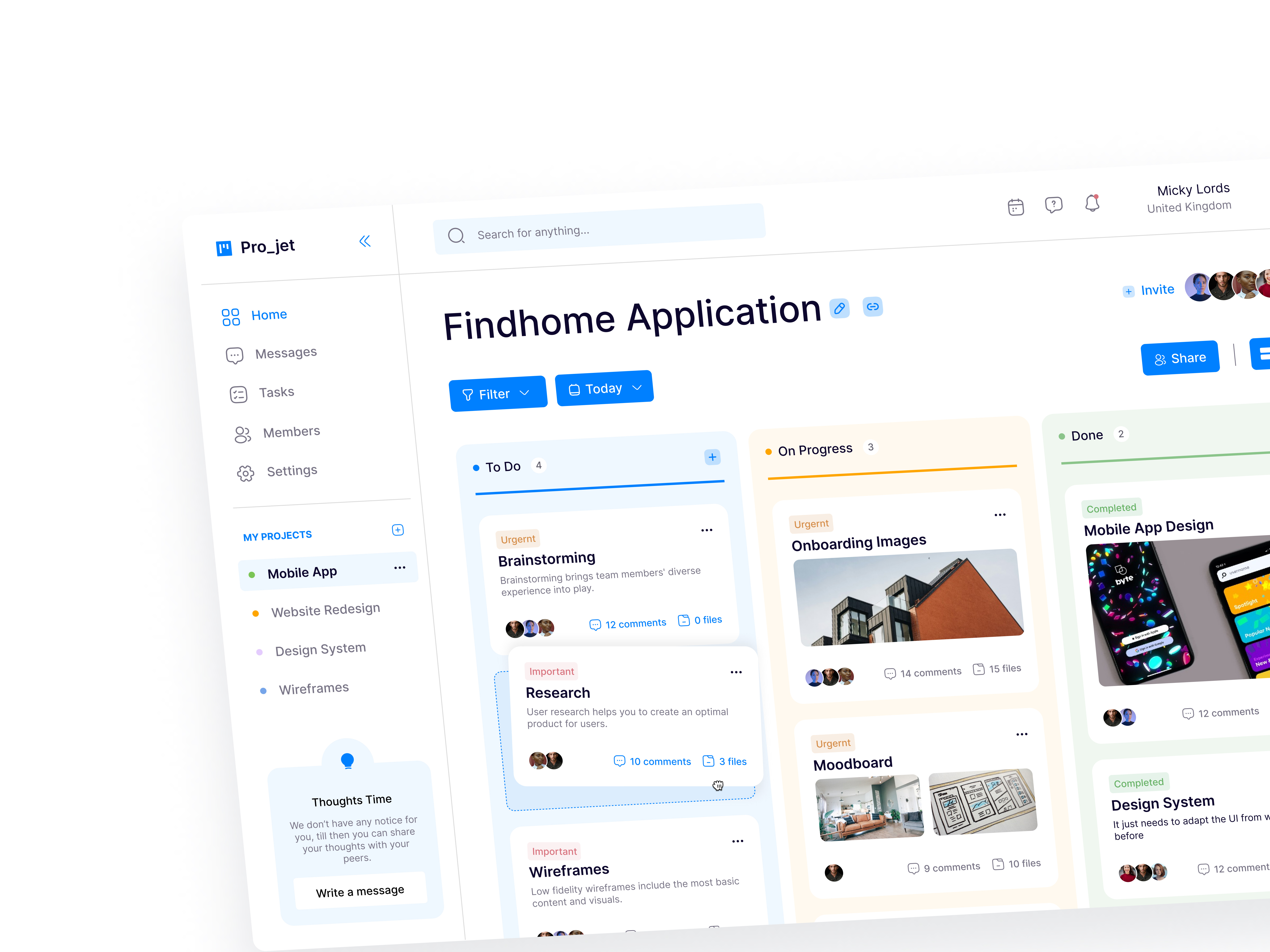 Project Management ui ui design