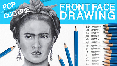 DRAWING A FRONT FACING PORTRAIT WITH PENCILS art draw drawing frida kahlo graphite hispanic heritage mexican pencil portraits realism