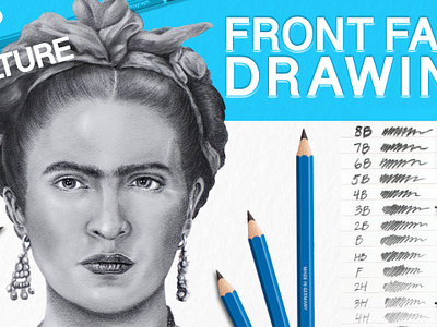 DRAWING A FRONT FACING PORTRAIT WITH PENCILS art draw drawing frida kahlo graphite hispanic heritage mexican pencil portraits realism