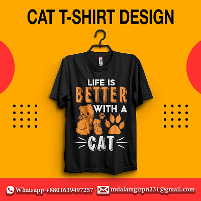 Cat T-shirt Design cat cat design cat shirts cat t shirt cat t shirt design cat vector cats cute cat design design cat