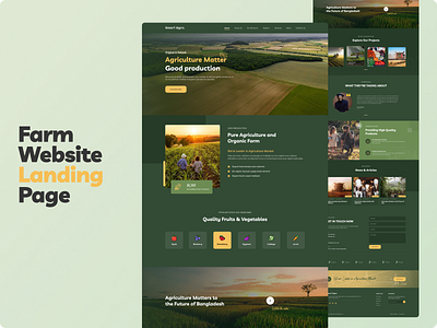 Smart Agro- An Organic Food, Agriculture & Farm Services Website agriculture agro concept design design farm services website farming website farming website design landing page organic food smart agro ui ui design web design website