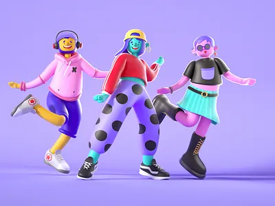 3D Characters for BBTV 3d 3d characters 3d illustration 3d modeling characters design cinema 4d octane render rendering