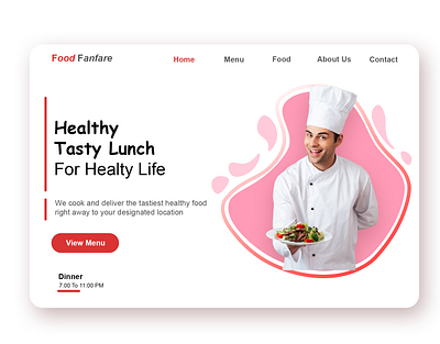 Hotel web landing page using Photoshop app food hotel landing page online food photoshop ui ux web