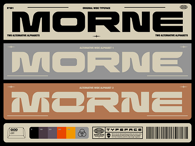 Morne Display Typeface animation bento bold brutalist font graphic design illustration layout lettering logo motion graphics palette san serif scifi typeface typography vector wide