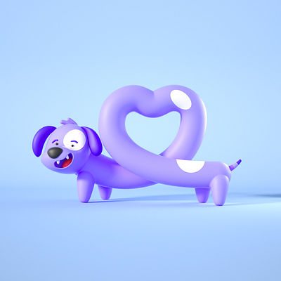 3D Characters for BBTV 3d 3d illustration 3d modeling character design cinema 4d dachshund dog octane render