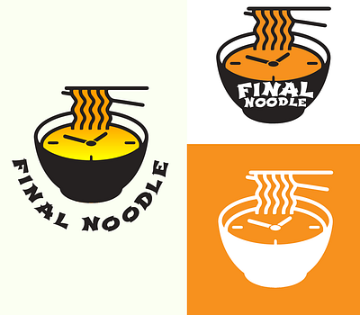 Final Noodle Logo branding chinese food design graphic design logo noodle orange time