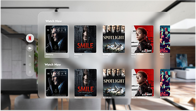 Netflix - Apple Vision Pro Spatial UI apple vision pro netflix spatial ui ui ui design