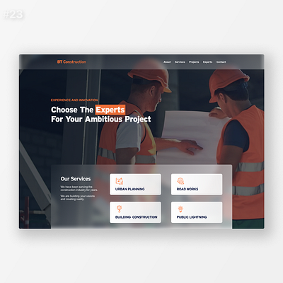 Construction Web UI Design Concept design figma ui website