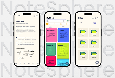Notesphere - Note Mobile App app graphic design noteapp ui