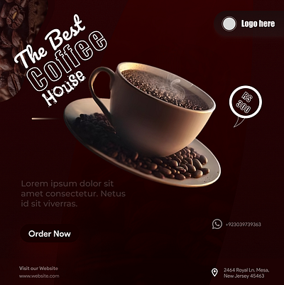 Poster for Coffee House banner design branding figma graphic design motion graphics poster design product design