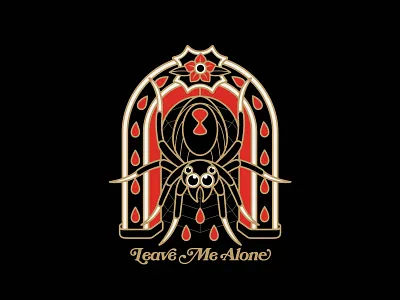 Spider alter badgedesign black widow blood branding bugs flower graphic design illustration illustrator insect leave me alone spider traditional typography vector web