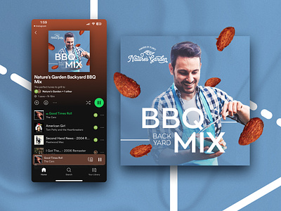 BBQ Mix Playlist Cover Design dance food graphic design music