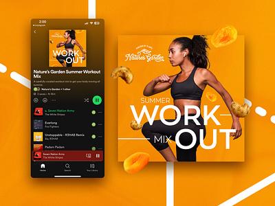 Summer Workout Playlist Cover dance graphic design gym music work out