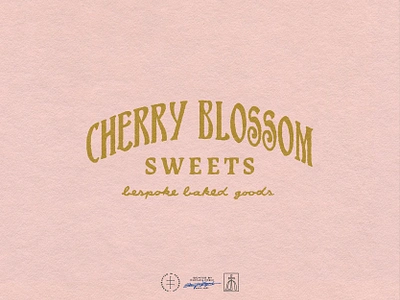 Cherry Blossom Sweets art nouveau bakery brand design brand identity branding branding design cute feminine gold hand lettering handlettering identity design lettering logo logo design logodesign pink retro vintage visual identity