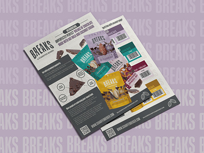 Chocolate Bar Sell Sheet Design breaks graphic design print snack