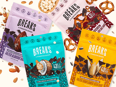 Chocolate Breaks Packaging Design bag food graphic design mock up snack