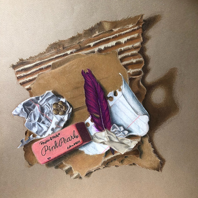 Crumpled to Pieces - Colored Pencil Trompe L'oeil - Skyler Basco