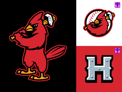 Hamilton Cardinals Updates baseball branding cardinal hammer illustration logo mascot matthew doyle monogram sports